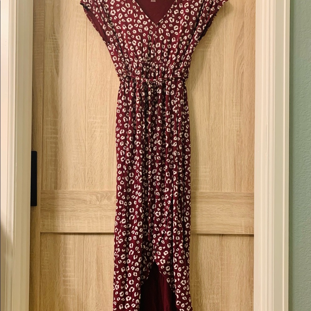 Isabel Maternity Leopard-Print Hi-Low Dress